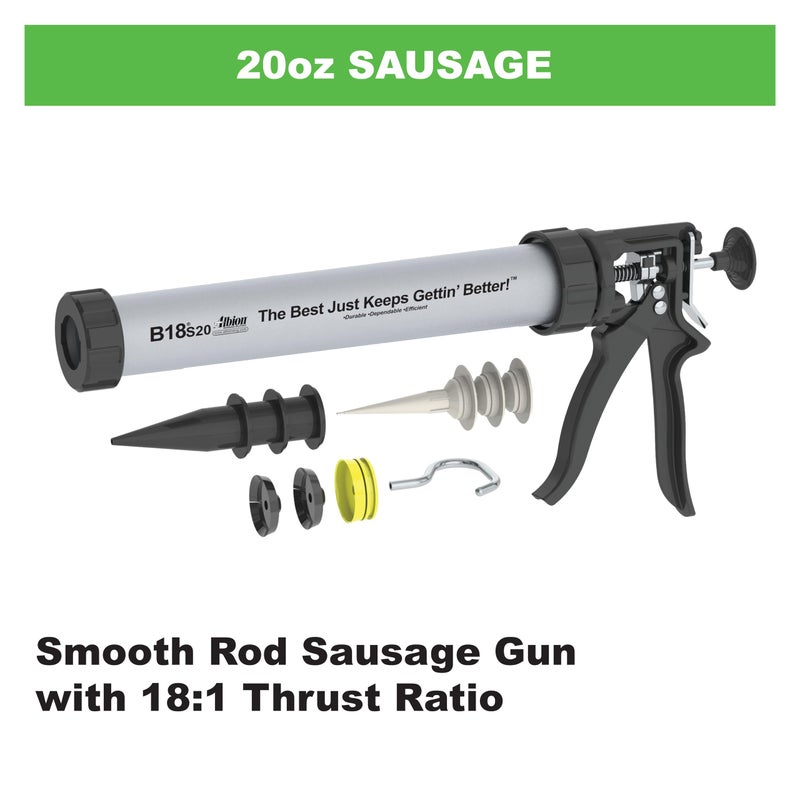 Albion Engineering Company B18S20 B-Line Manual Drive Sausage Caulking Gun, 20 oz, 18:1 Drive - Image 2
